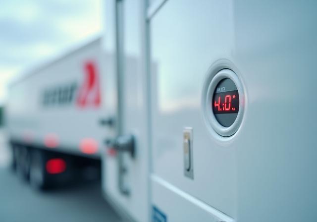 Reefer trailer showing temperature monitoring systems