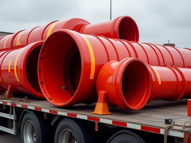 Heavy road construction equipment and signage transport